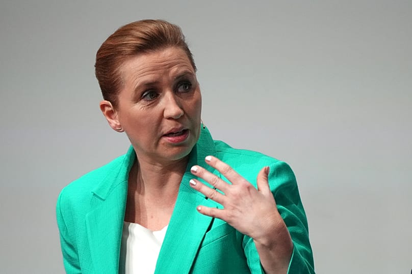 Denmark’s Prime Minister Mette Frederiksen takes part in a party leaders debate the day after the parliamentary election in Copenhagen, 25 March, 2026