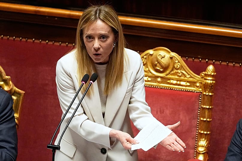 Italy's Prime Minister Giorgia Meloni addresses the Senate regarding the conflict in Iran and the Gulf region, 11 March, 2026