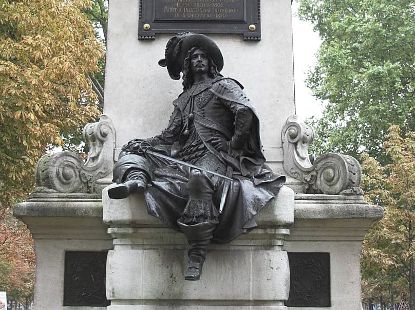 Statue du d'Artagnan d'Alexandre Dumas par Gustave Doré. Bronze, 1883. Place du Général-Catroux, Paris XVIIe arrondissement, France.