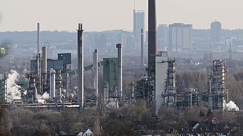 A BP refinery produces fuel in Gelsenkirchen, Germany, Thursday, March 12, 2026. 