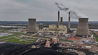 The Gen. James Gavin Power Plant, a coal-fired power plant, operates April 14, 2025, in Cheshire, Ohio.