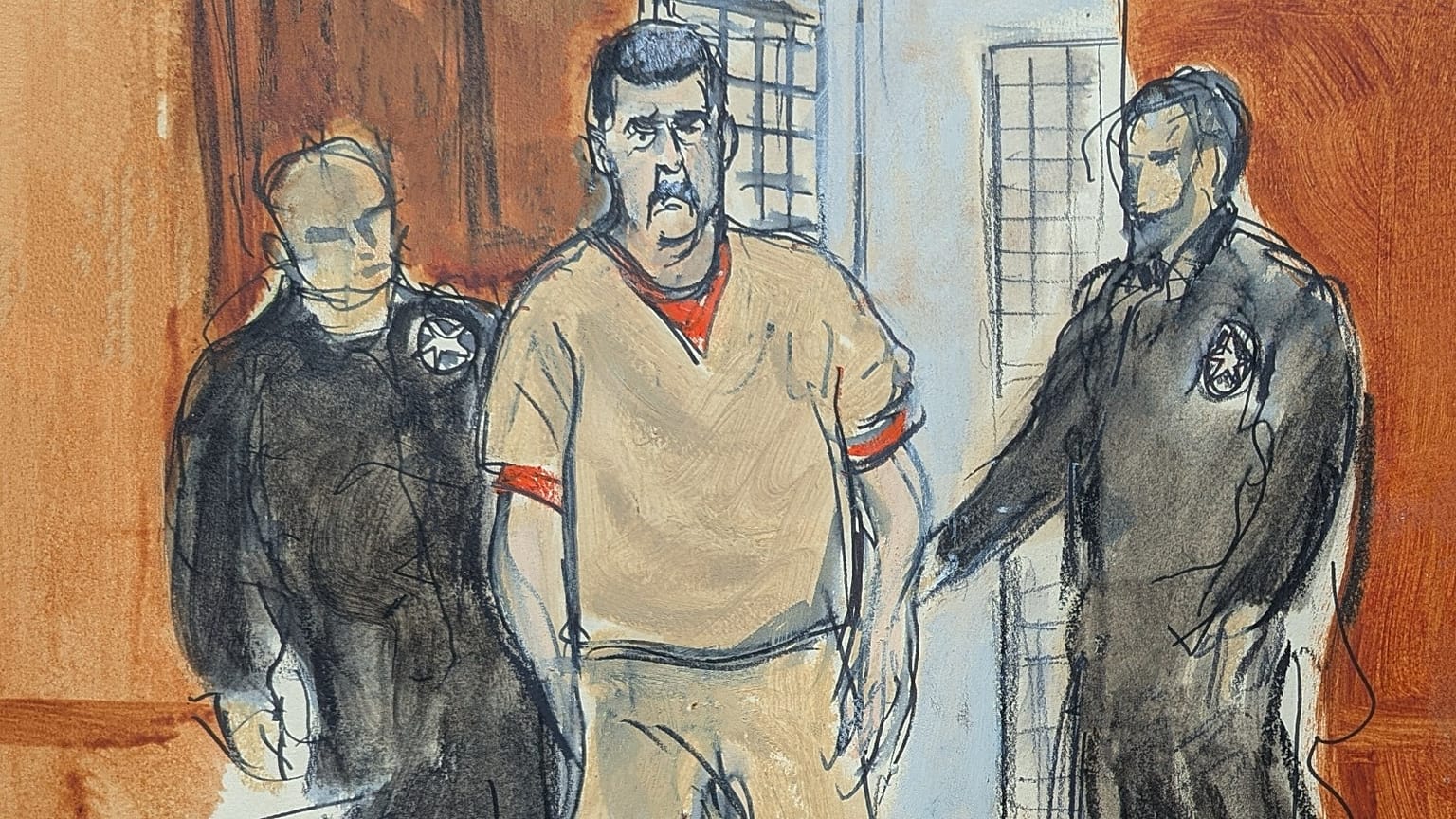 El expresidente venezolano Nicolás Maduro es escoltado a una sala de un tribunal federal de Manhattan, el jueves 26 de marzo de 2026, en Nueva York.