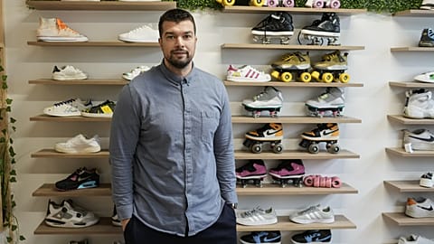 FILE: Mohamed Boukhatem, co-founder and director of SneakCoeurZ, a nonprofit organisation giving used footwear a second life in France, 25 March 2026