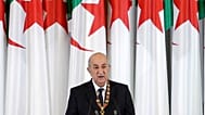 El presidente argelino Abdelmadjid Tebboune pronuncia un discurso durante la ceremonia de investidura en el palacio presidencial de Argel, Argelia, el jueves 19 de diciembre
