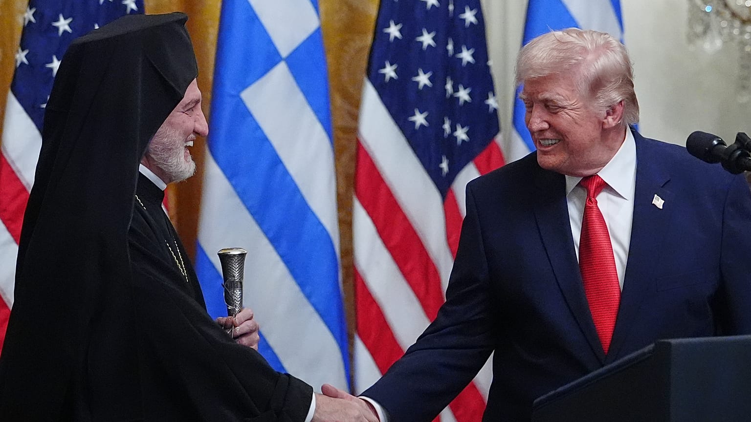 Δεξίωση στον Λευκό Οίκο για την Ημέρα της Ελληνικής Ανεξαρτησίας παρουσία του Ντόναλντ Τραμπ και του Αρχιεπισκόπου Αμερικής Ελπιδοφόρου