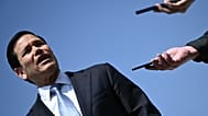 Secretary of State Marco Rubio speaks to reporters before boarding a plane at Joint Base Andrews, Md., Thursday, March 26, 2026