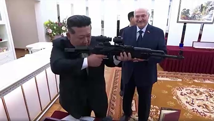 Belarus's Lukashenko gifts assault rifle to North Korea's Kim Jong Un