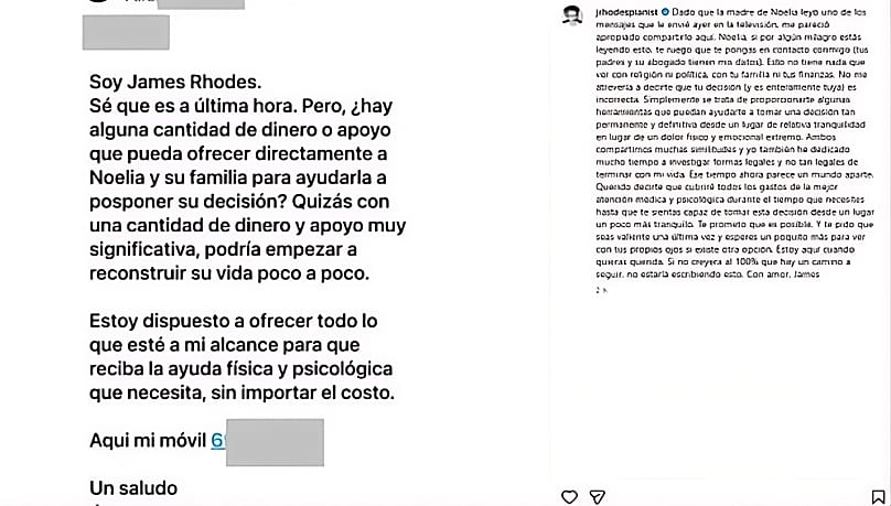 El músico James Rhodes se ofreció a pagar el tratamiento a la familia