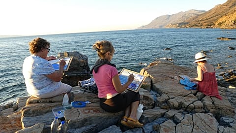 Coastal landscapes are one of the subjects on an art retreat in Crete 