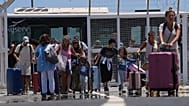 Passengers arriving at Larnaca International Airport in Cyprus