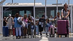 Passengers arriving at Larnaca International Airport in Cyprus