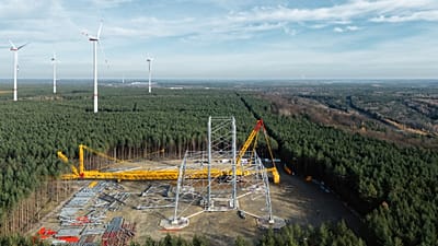 The world's tallest wind turbine is currently being built in Brandenburg, Germany.