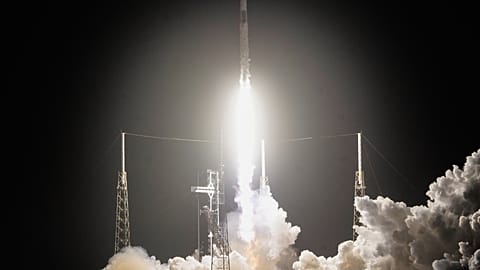 A SpaceX Falcon 9 rocket lifts off at the Cape Canaveral Space Force Station, Florida, USA, 13 Feb. 13 2026