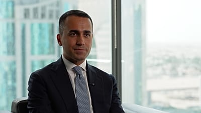 L'inviato speciale dell'UE nella regione del Golfo Luigi Di Maio in un'intervista a Euronews a Doha, 27 marzo 2026