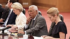Präsidentin der EU-Kommission Ursula von der Leyen, Präsident des Europäischen Rates Antonio Costa und Außenbeauftragte Kaja Kallas.