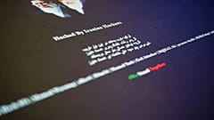 صورة لاختراق نفّذه قراصنة إيرانيون، التُقطت في لندن يوم الخميس 8 يونيو 2017.