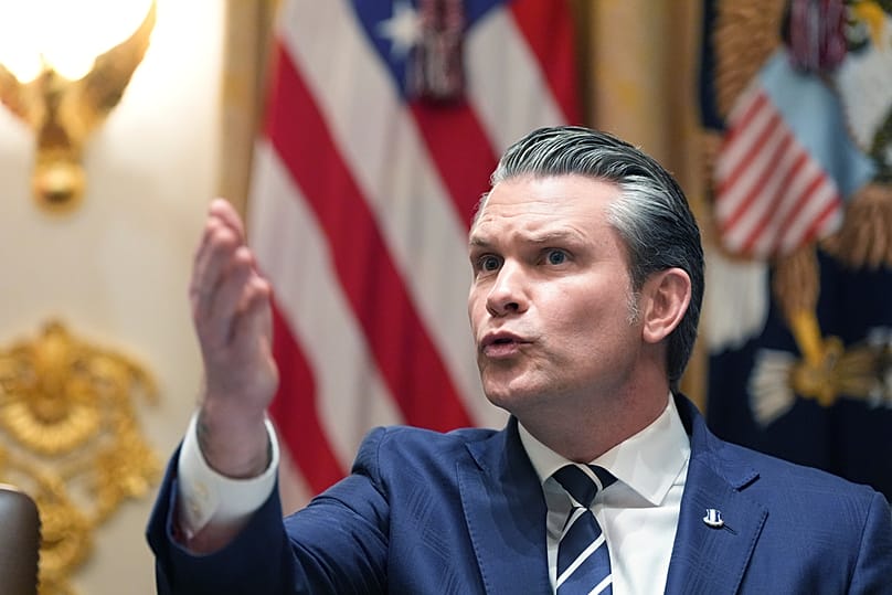 US Defence Secretary Pete Hegseth speaks during a Cabinet meeting at the White House, Thursday, March 26, 2026, in Washington