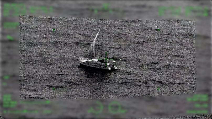 Imagen de uno de los dos catamaranes perdidos, 28 de marzo de 2026