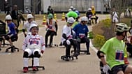 Office chair race in Kyotanabe, Japan, on March 29, 2026.