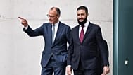 Bundeskanzler Friedrich Merz (CDU) mit dem syrischen Übergangspräsident Ahmed al-Scharaa im Kanzleramt, Berlin am 30. März 2026