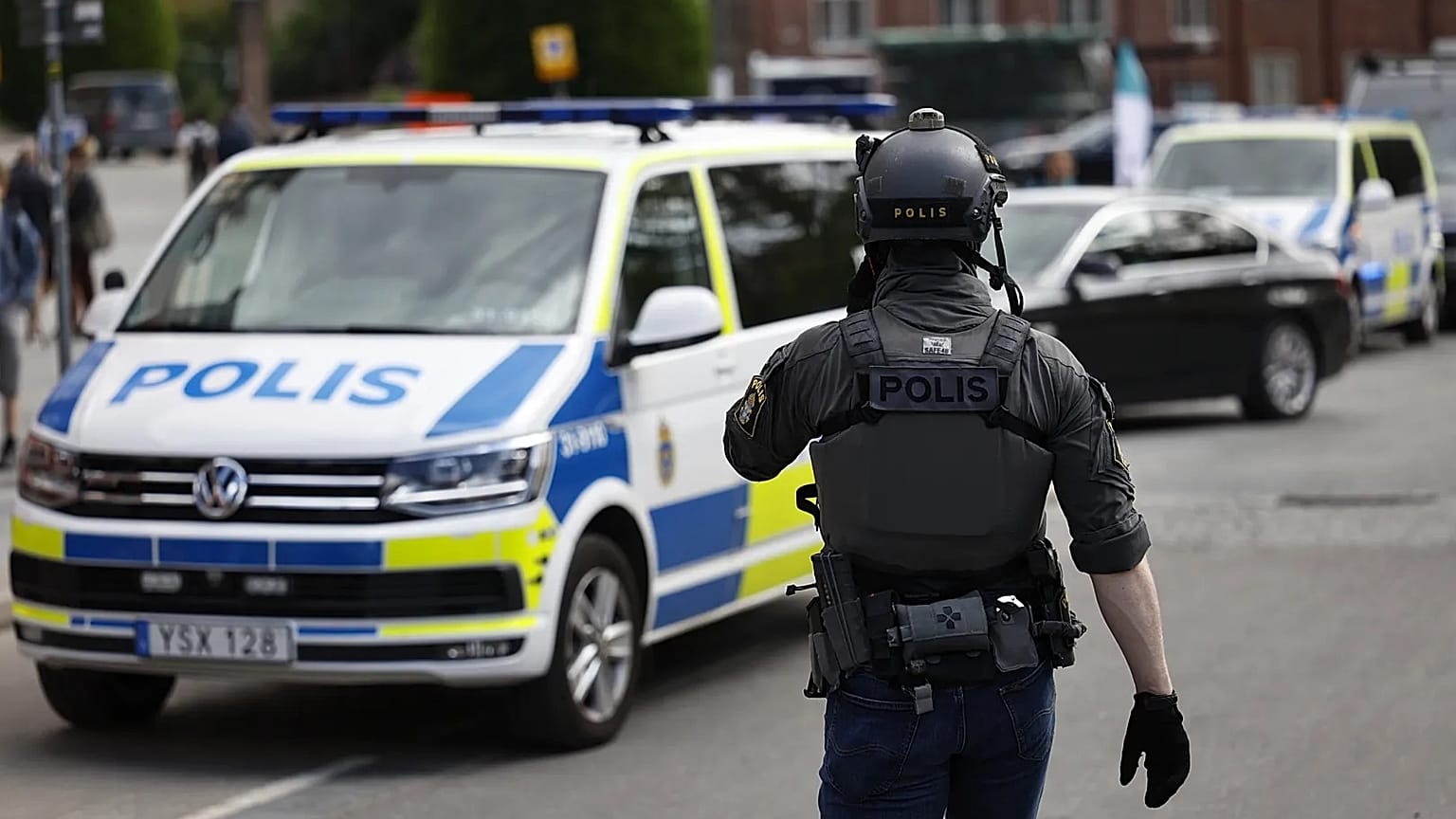 Swedish police arrive outside a building housing the Royal Institute of Technology (KTH) in Stockholm, 7 June, 2024