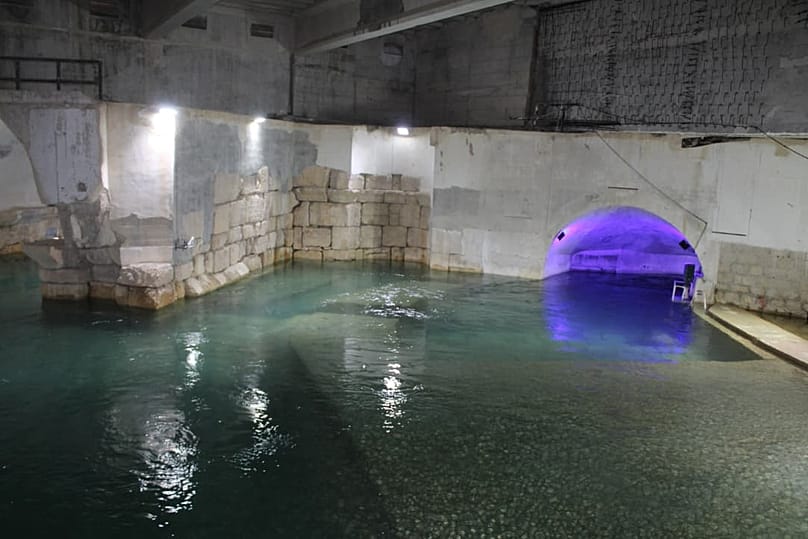  صورة مقدمة من المؤسسة العامة لمياه الشرب في دمشق وريفها  تظهر ارتفاع منسوب نبع الفيجة 2026