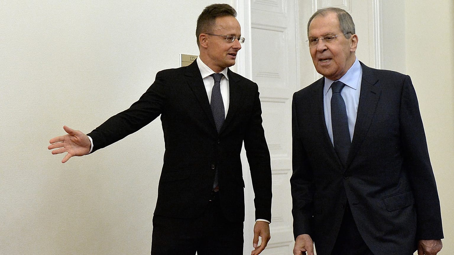 Szijjártó Péter és Szergej Lavrov 2021-ben