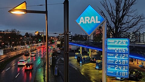APTOPIX Germany Energy Crisis  Fuel prices are listed at a gas station in Frankfurt, Germany, Monday, March 30, 2026.