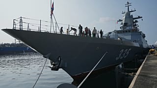 La corbeta de la Armada rusa RFS Gromky durante una visita al puerto de Tanjung Priok en Yakarta, Indonesia, el martes 31 de marzo de 2026.