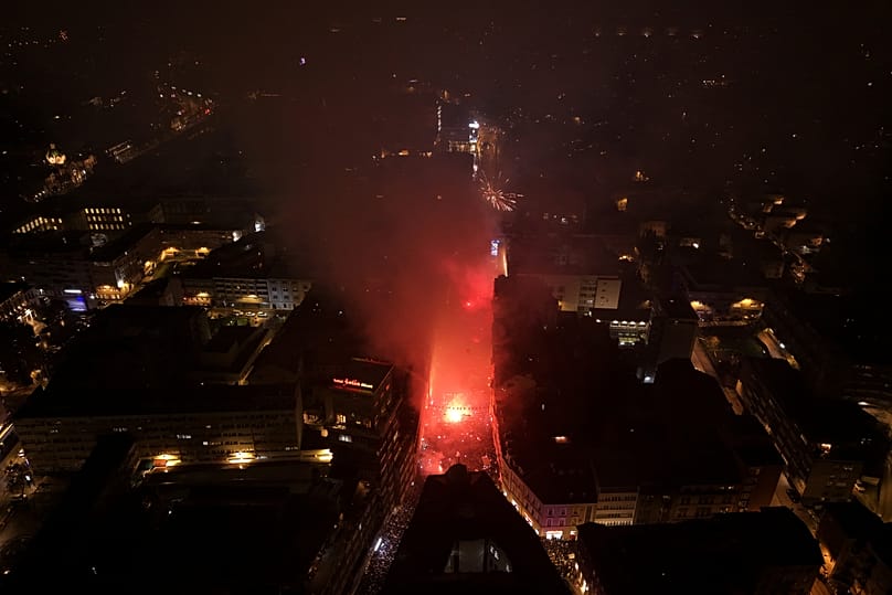Πανηγυρισμοί στο Σαράγεβο μετά την πρόκριση της Βοσνίας στο Μουντιάλ