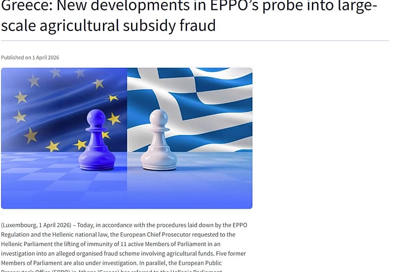 O anúncio feito pela Procuradoria Europeia