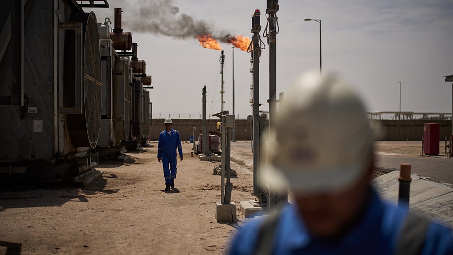 حقل الزبير النفطي قرب البصرة، العراق، في 28 مارس 2026.
