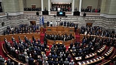 A view of the Greek parliament in Athens, 13 March, 2025