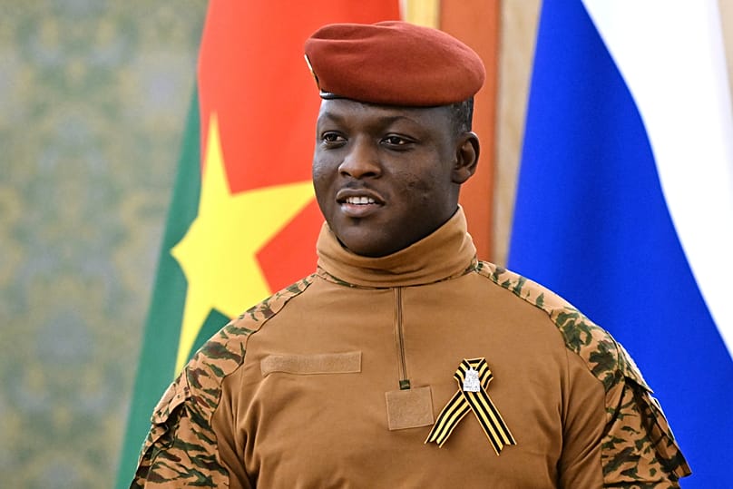 Burkina Faso President Ibrahim Traoré arrives at the Grand Palace at the Kremlin in Moscow, 10 May, 2025