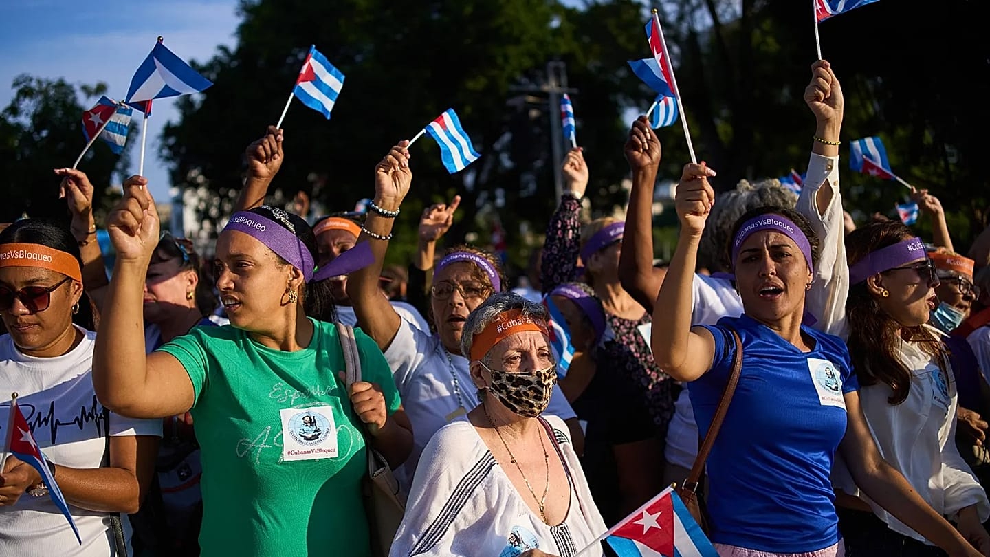 Cuban Women Rally in Havana Against US Blockade Amid Energy Shortages