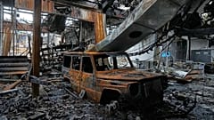 A view of the damage at an auto service centre which according to the company's officials was caused by air strikes in Tehran, 28 March, 2026