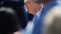 President Donald Trump on the South Lawn of the White House, Monday, April 6, 2026, in Washington. (AP Photo/Julia Demaree Nikhinson)