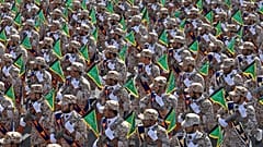 Iran's paramilitary Revolutionary Guard march during a military parade just outside Tehran, 22 September, 2022
