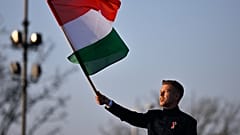 Péter Magyar en los actos del 15 de marzo