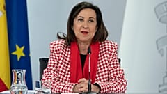 La ministra de Defensa, Margarita Robles, durante su comparecencia en la rueda de prensa tras el Consejo de Ministros.