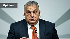 Der ungarische Premierminister Viktor Orban spricht während einer Podiumsdiskussion
