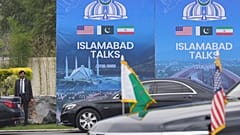 Ein Fahrzeug, in dem vermutlich der US-Vizepräsident J.D. Vance transportiert wird, fährt bei seiner Ankunft zu Gesprächen mit iranischen Vertretern in Islamabad, Pakistan, Samstag, 11. April 2026
