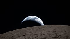 Auf diesem von der NASA veröffentlichten Bild hält die Artemis-II-Besatzung am Montag, dem sechsten April 2026 einen Erduntergang fest, als sie den Mond umfliegt.
