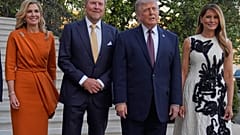 US-Präsident Donald Trump und First Lady Melania Trump empfangen König Willem-Alexander und Königin Máxima der Niederlande im Weißen Haus