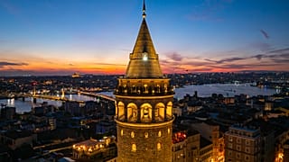 The Galata Tower by night