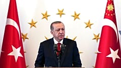 ألقى الرئيس التركي رجب طيب أردوغان خطاباً أمام حكام الولايات في قصره بأنقرة، تركيا، يوم الخميس 12 أكتوبر/تشرين الأول 2017. 