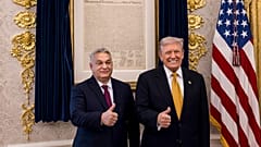 Orbán Viktor magyar miniszterelnök Donald Trump amerikai elnökkel a Fehér Házban 2025. november 7-én.