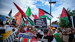 A demonstration in support of the Palestinian people in Gaza in Venice, Italy, in August 2025