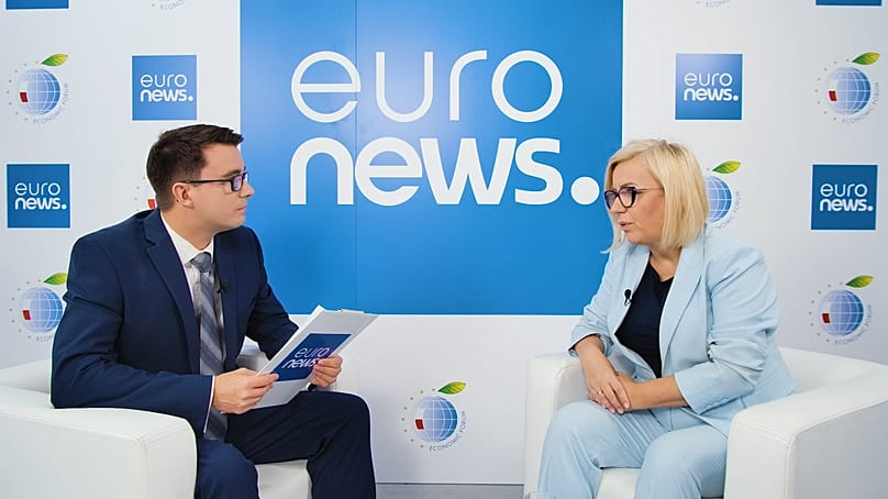 Ministra klimatu i środowiska oraz przewodnicząca partii Unia Centrum - Paulina Hennig-Kloska w rozmowie z Euronews, 09.09.2026 r. 