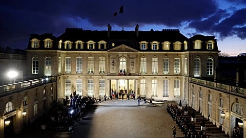 A view of the presidential Élysée Palace's courtyard in Paris, 16 February, 2024